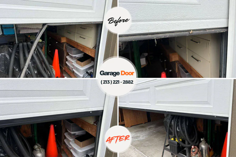 Before and after: garage door repair LaFayette, GA